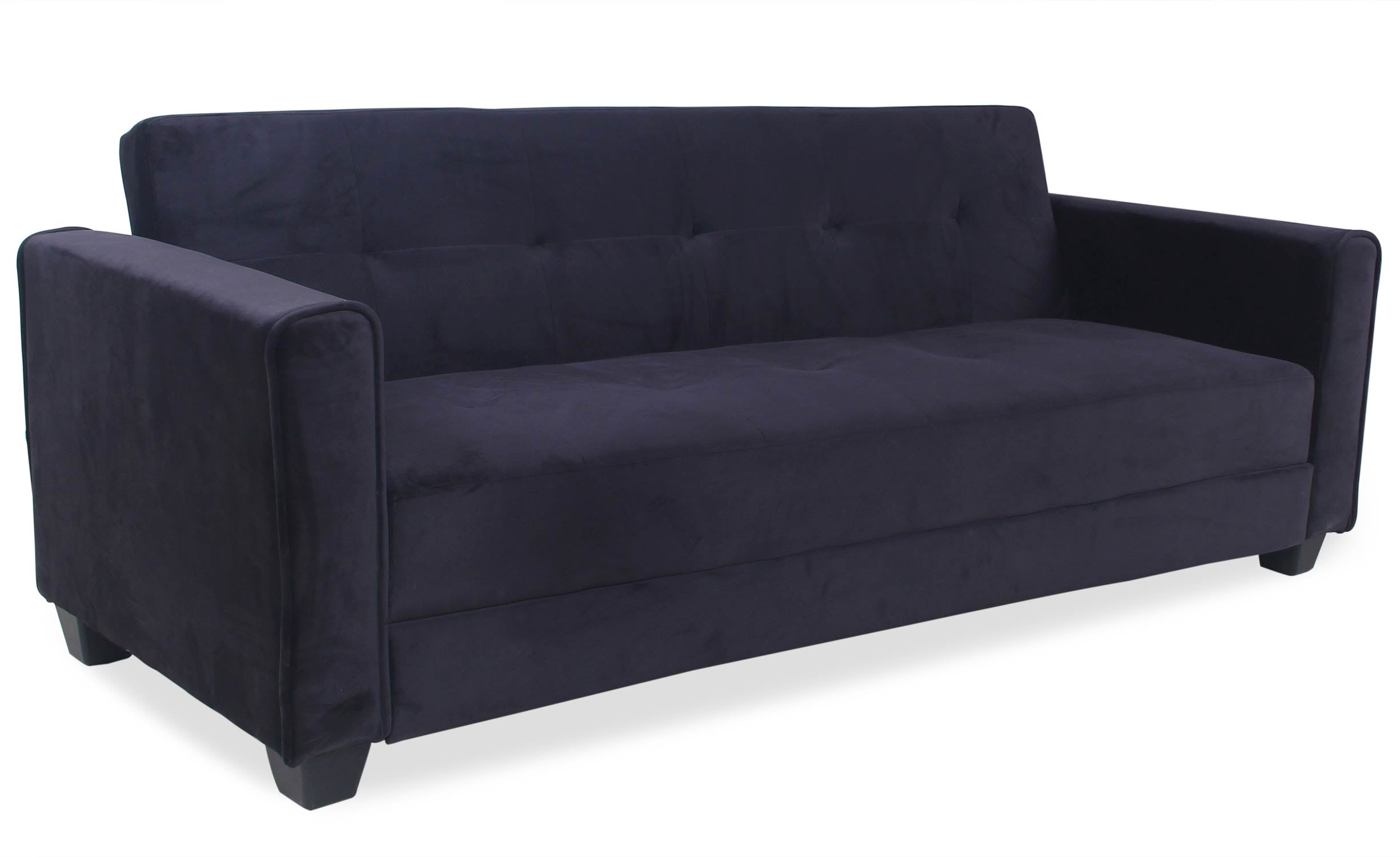 Canapé convertible 3 places Clayton Velours Noir