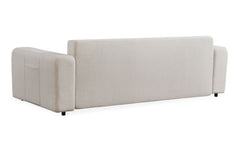 Canapé convertible 3 places Cloudy Tissu bouclette Crème