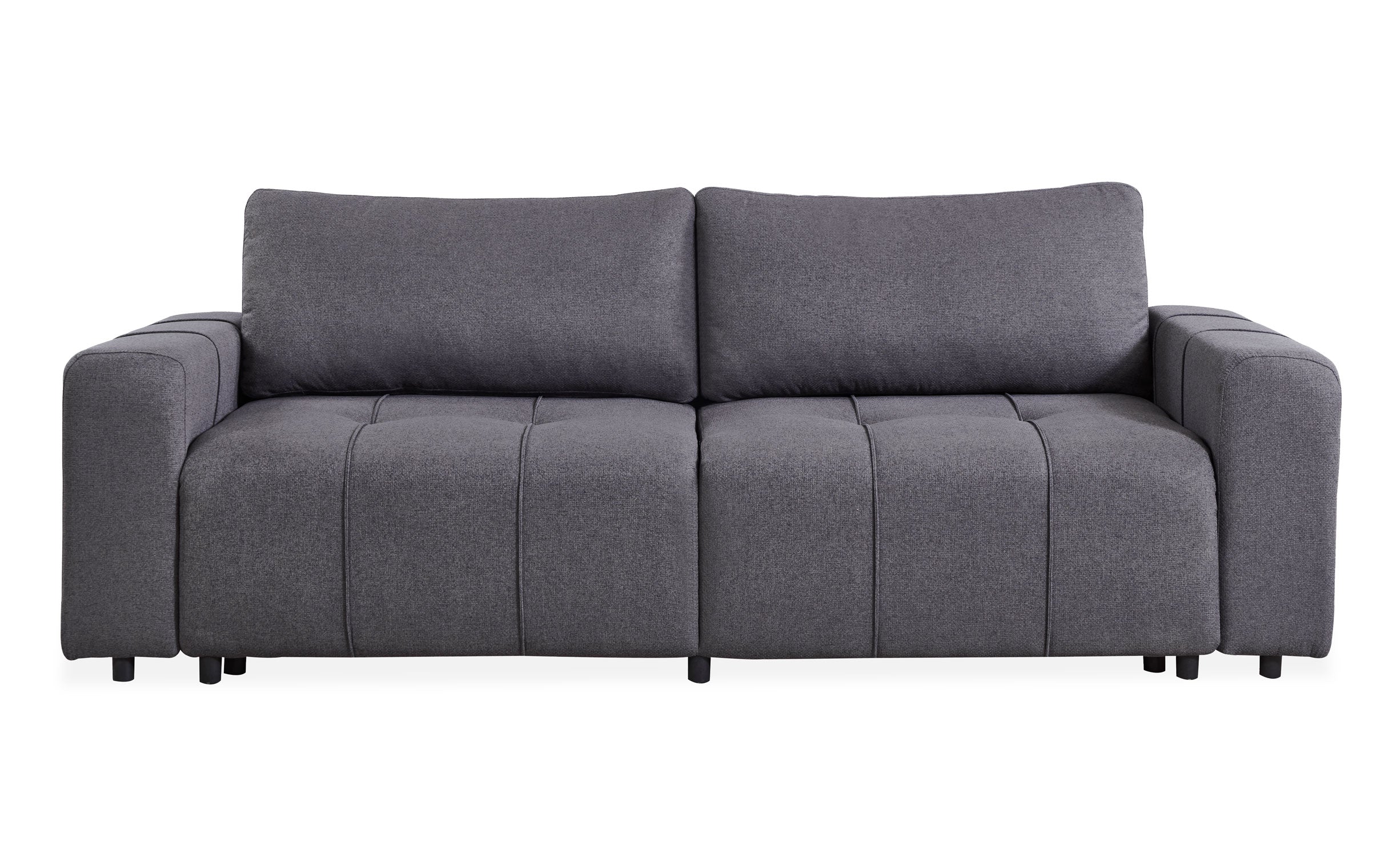 Canapé convertible 3 places Cloudy Tissu effet lin Gris foncé