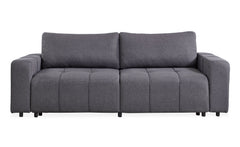 Canapé convertible 3 places Cloudy Tissu effet lin Gris foncé