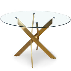 Table ronde en verre Corix pieds Or