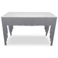 Console en marbre blanc avec pieds en métal argenté