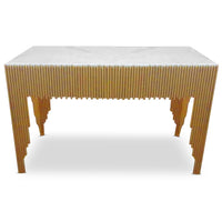 Console en marbre blanc avec pieds en métal doré