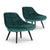 Ensemble de 2 fauteuils en velours vert Danios