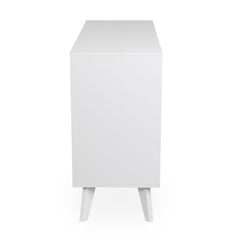 Buffet à cannage Carnes avec 3 tiroirs et 2 portes blanc L120cm