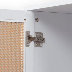 Buffet à cannage Carnes avec 3 tiroirs et 2 portes blanc L120cm