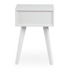 Table de chevet Carnes 1 tiroir cannage L40cm blanc