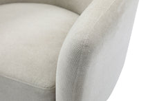 Fauteuil Bonkou avec haut dossier en tissu doux beige