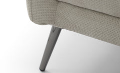 Fauteuil Bonkou avec haut dossier en tissu doux beige