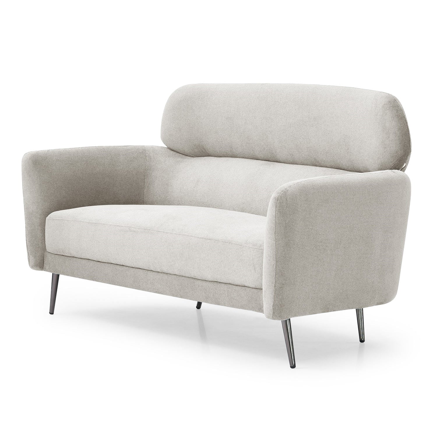 Canapé 2 places moderne avec haut dossier Damigal Tissu doux Beige