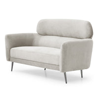 Canapé 2 places avec dossier haut en tissu doux beige