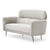 Canapé 2 places avec dossier haut en tissu doux beige