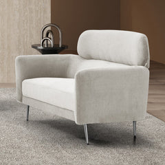 Canapé 2 places moderne avec haut dossier Damigal Tissu doux Beige