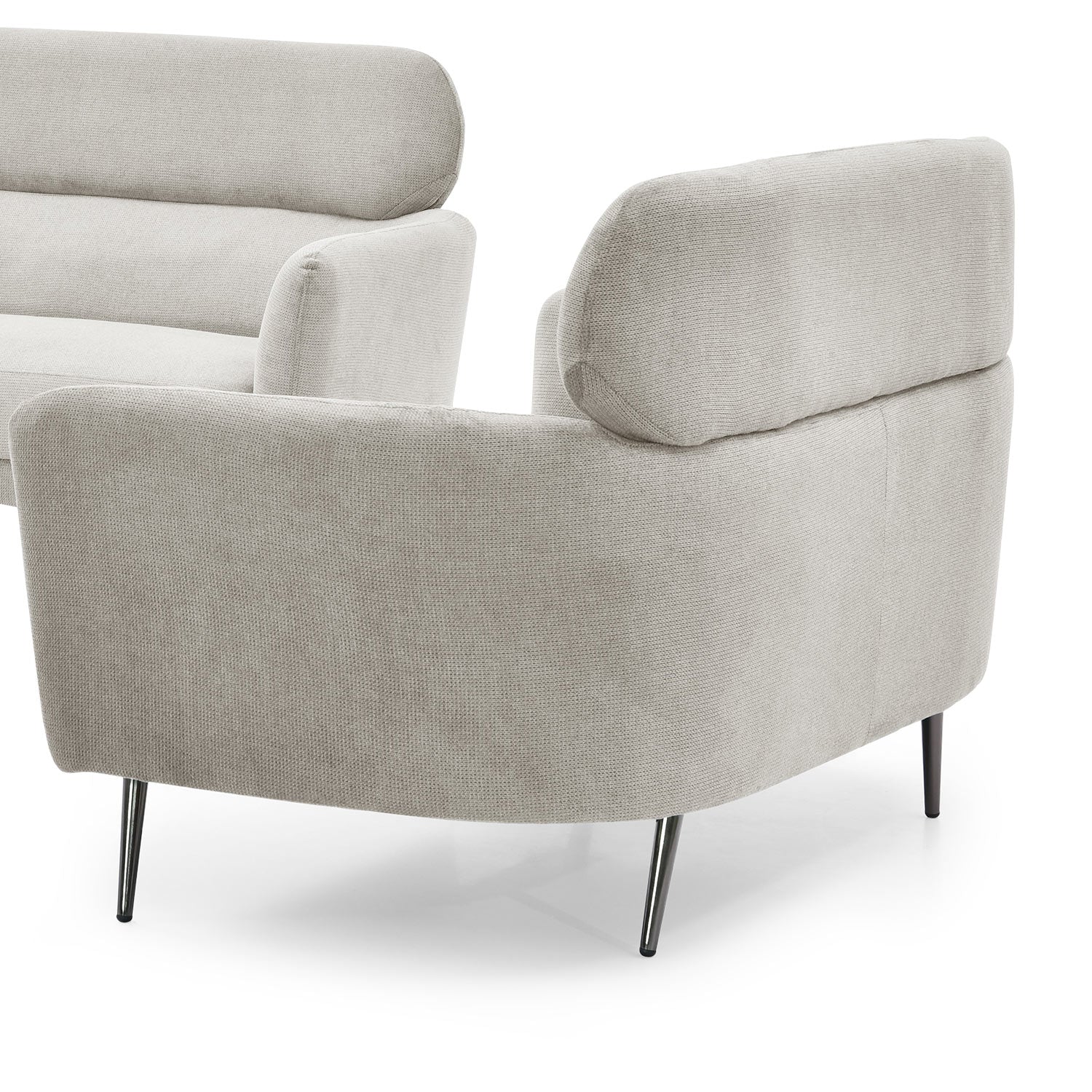 Canapé 2 places moderne avec haut dossier Damigal Tissu doux Beige