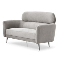 Canapé 2 places tissu doux gris avec dossier haut