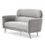 Canapé 2 places tissu doux gris avec dossier haut