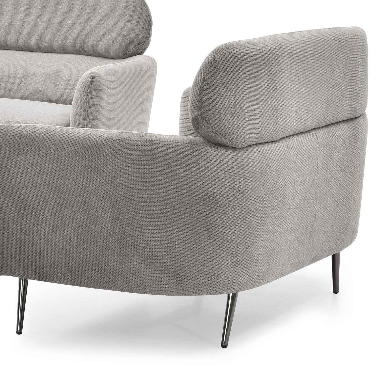 Canapé 2 places moderne avec haut dossier Damigal Tissu doux Gris