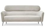 Canapé 3 places en tissu doux beige avec haut dossier