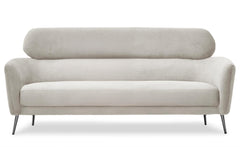 Canapé 3 places Bonkou avec haut dossier en tissu beige doux