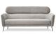 Canapé 3 places en tissu doux gris avec haut dossier