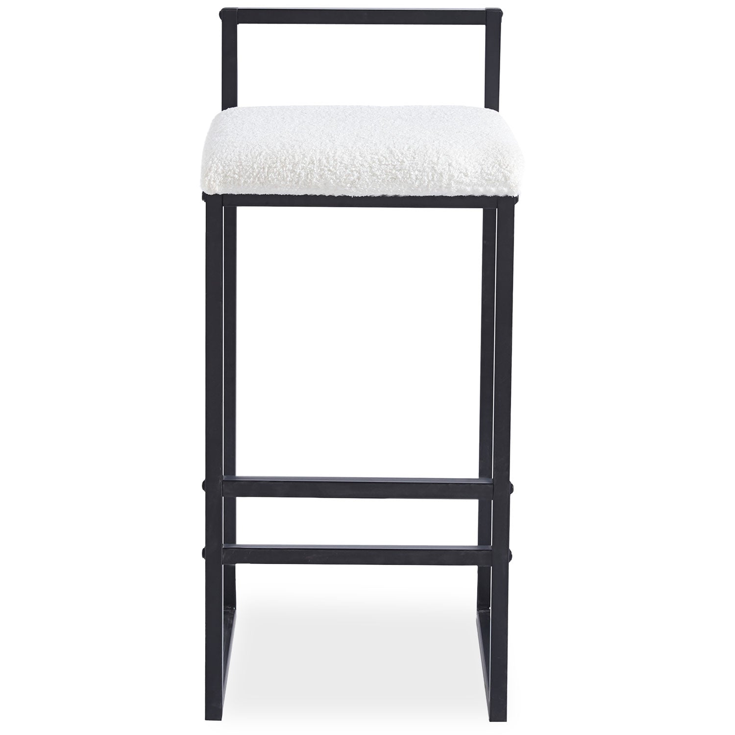 Tabouret de bar en métal Drakkar Noir et Tissu bouclette Crème