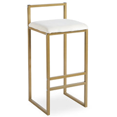 Tabouret de bar en métal Drakkar Or et Velours Crème