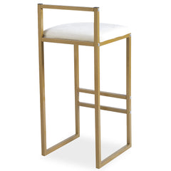 Tabouret de bar en métal Drakkar Or et Velours Crème
