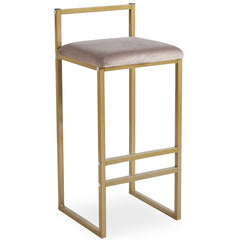 Tabouret de bar en métal Drakkar Or et Velours Taupe