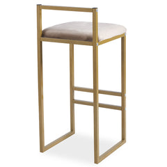 Tabouret de bar en métal Drakkar Or et Velours Taupe