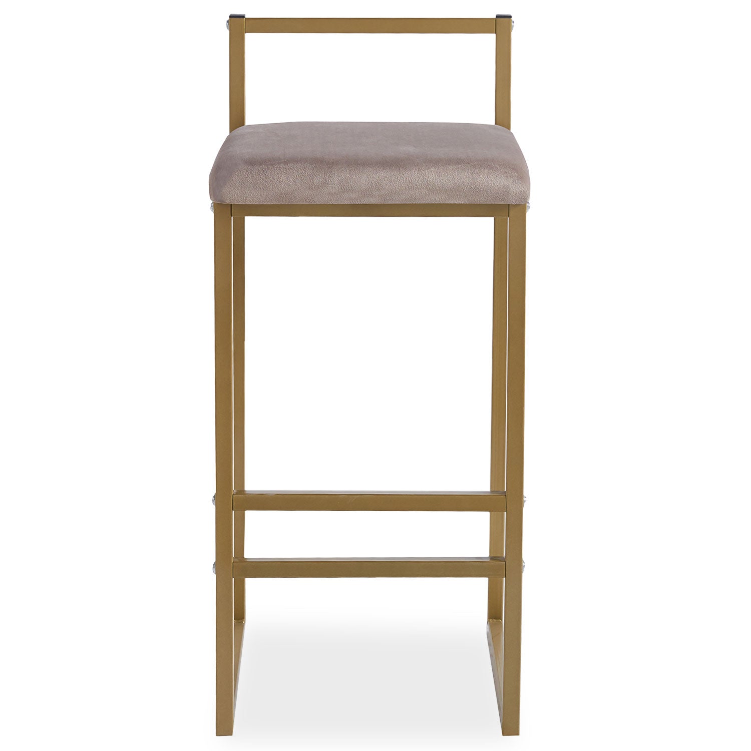 Tabouret de bar en métal Drakkar Or et Velours Taupe