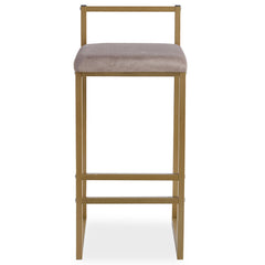 Tabouret de bar en métal Drakkar Or et Velours Taupe