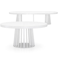 Table à rallonges ovale blanche