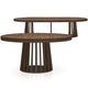 Table à rallonges ovale en bois noisette
