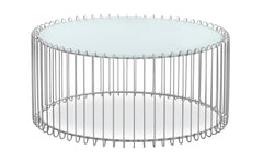 Ensemble de 2 tables basses Universe Verre Blanc et Métal Gris