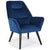 Fauteuil Fox en velours bleu à dossier haut