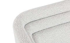 Canapé 3 places cubique Calian tissu bouclette crème