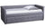 Lit gigogne simple tissu gris foncé 90 x 190 cm
