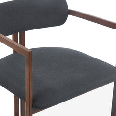 Lot de 2 chaises de bar Cogedla métal effet bois foncé et tissu anthracite