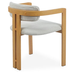 Lot de 2 chaises métal effet bois clair Cogedla et tissu beige