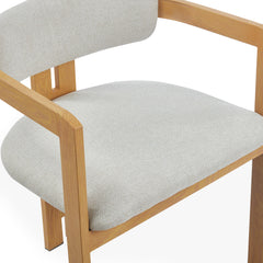 Lot de 2 chaises métal effet bois clair Cogedla et tissu beige