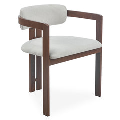 Lot de 2 chaises Cogedla métal effet bois foncé et tissu beige