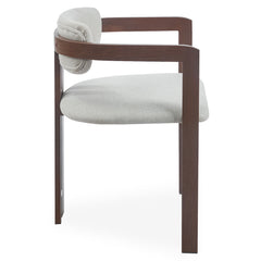 Lot de 2 chaises Cogedla métal effet bois foncé et tissu beige