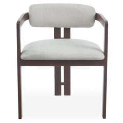 Lot de 2 chaises Cogedla métal effet bois foncé et tissu beige