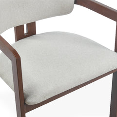 Lot de 2 chaises Cogedla métal effet bois foncé et tissu beige