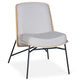 Fauteuil Brenyo en bois et tissu gris clair