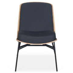 Fauteuil Brenyo bois clair et tissu noir
