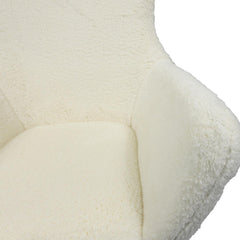 Fauteuil Geo Tissu Crème Pieds Noir