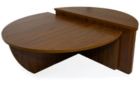 Ensemble de 2 tables basses en bois noisette