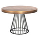 Table extensible ronde en bois noisette avec pieds noirs