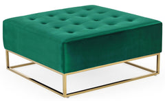 Pouf carré Hudson Velours Vert